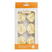 Picture of YELLOW SUGAR ROSE 5CM X 6PCS